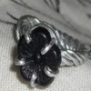 Black Flower Bead Ring