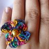 Colorful Crochet Flower Ring