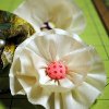 Fabric and Button Flower Hair Pin