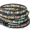 Leather and Bead Wrap Bracelet