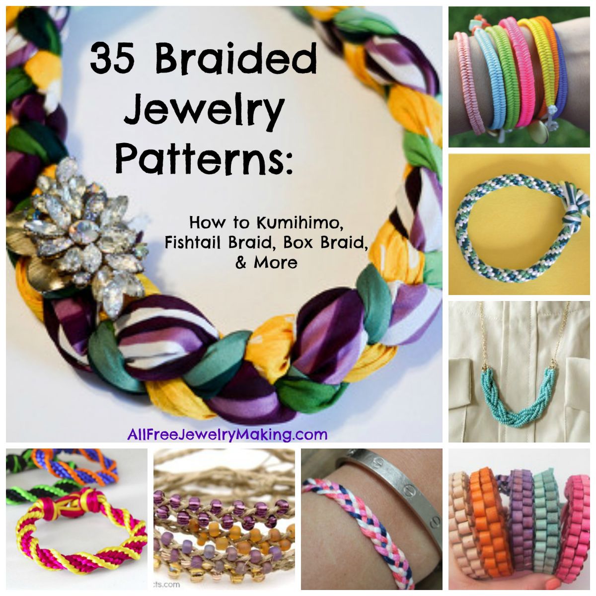 40+ Braided Jewelry Patterns How to Kumihimo, Fishtail Braid, Box