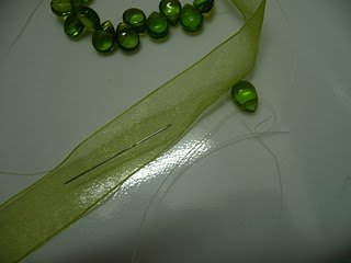 Spring Ribbon and Bead Necklace