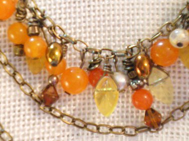 Tangerine Tango Triple Chain Necklace Step 1