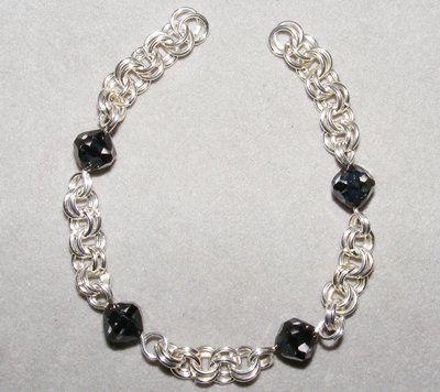 2 in 2 Chain Maille and Bead Bracelet