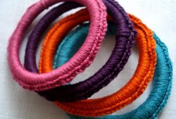 Colorful Crocheted Bangles
