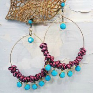 Chain and Crystal Hoop Earrings 