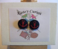 Fabric-Covered Button Stud Earrings