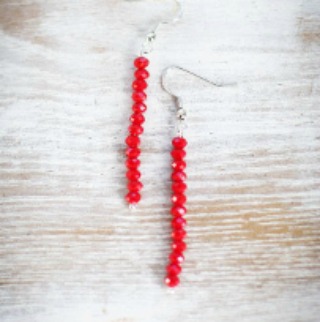 3-Minute Red Bead Earrings