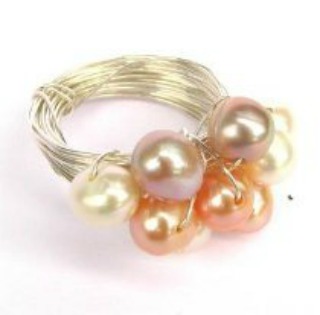 Wire and Pearl Ring 